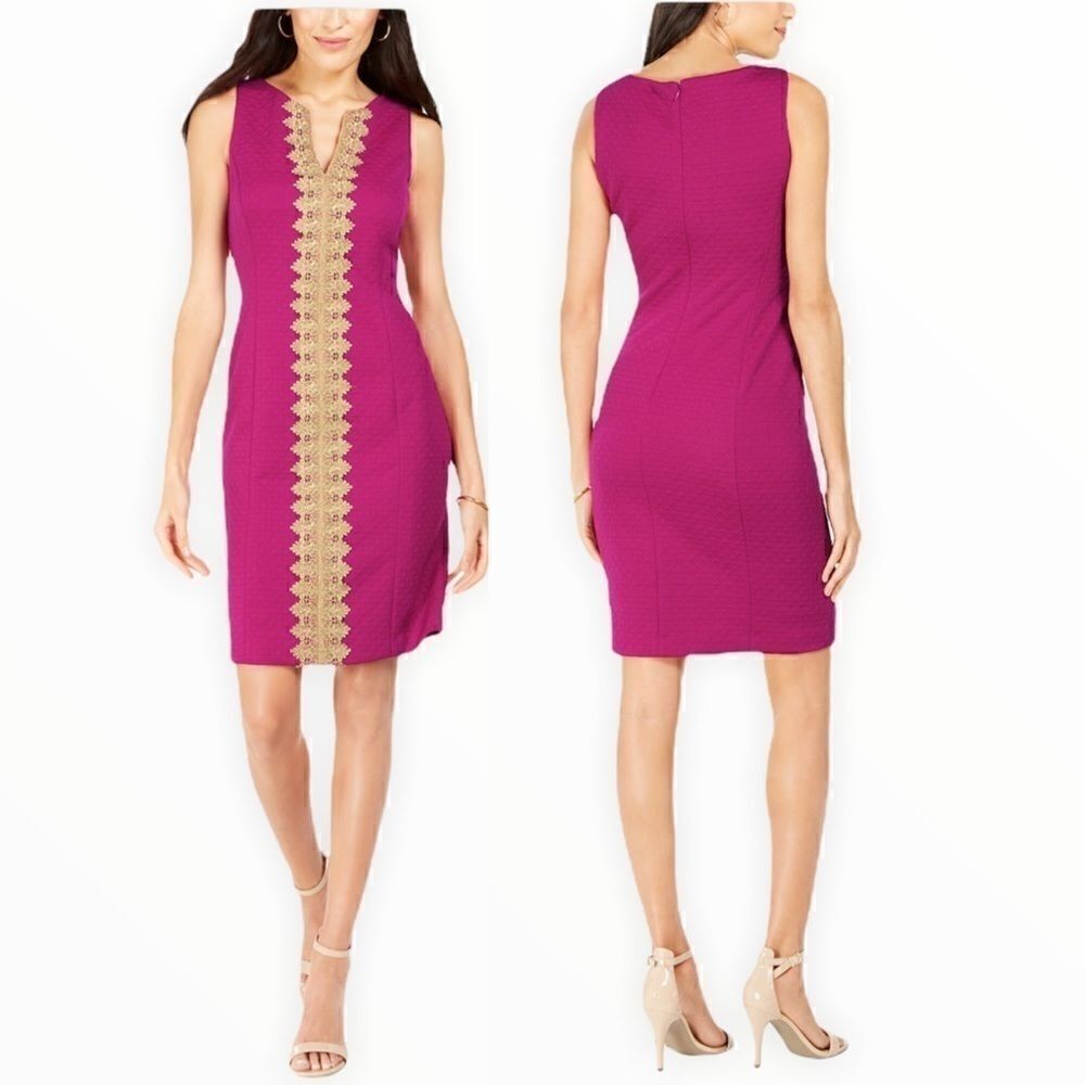 Pappagallo Lace-Trim Sheath Dress in Size 8